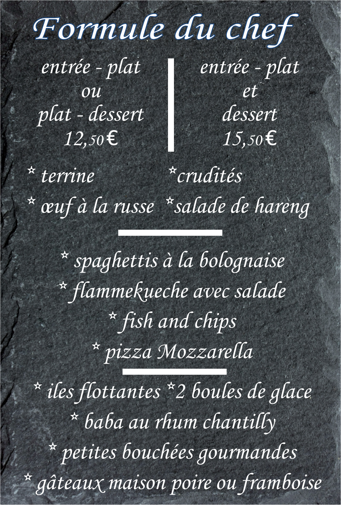 Formule du chef